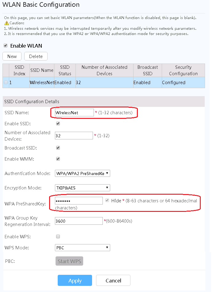 Change the SSID and password of HG8245H 11