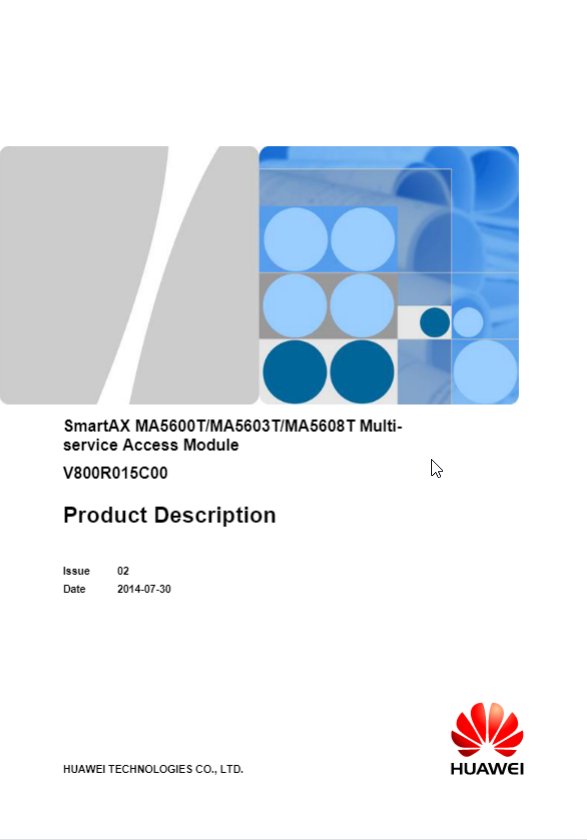 MA5600T&MA5603T&MA5608T V800R015C00 Product Description