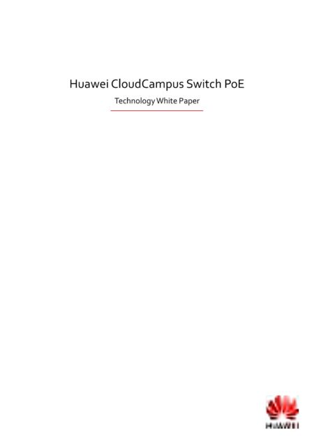 Huawei CloudCampus Switch PoE Technology White Paper
