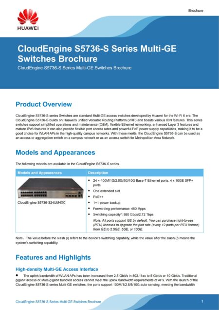 Huawei CloudEngine S5736-S Series Multi-GE Switches Brochure_00