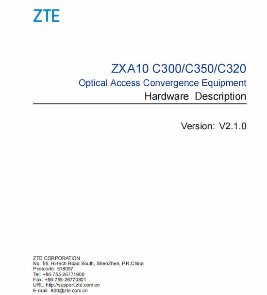ZTE ZXA10 C300&C350&C320 OLT Datasheet (2)