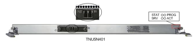 Front panel of the TNU5N401 board