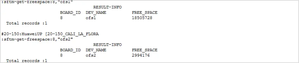 OptiX OSN 1800 flash memory space