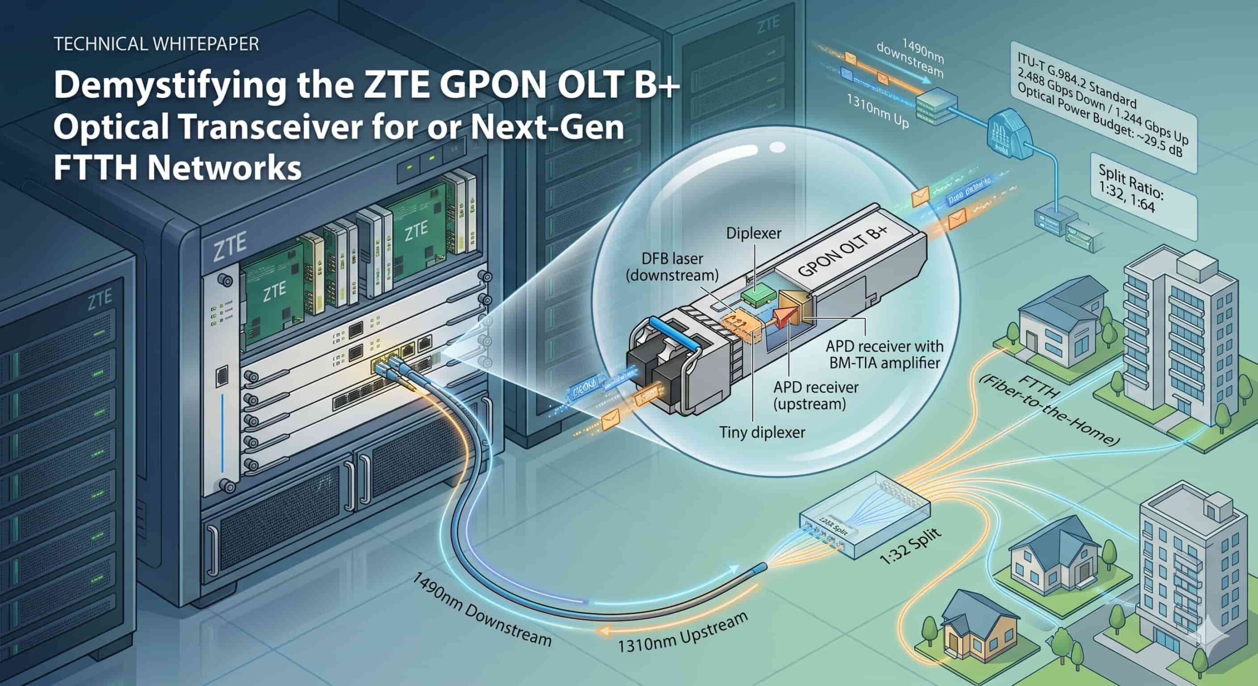 ZTE GPON OLT B optical transceiver scaled