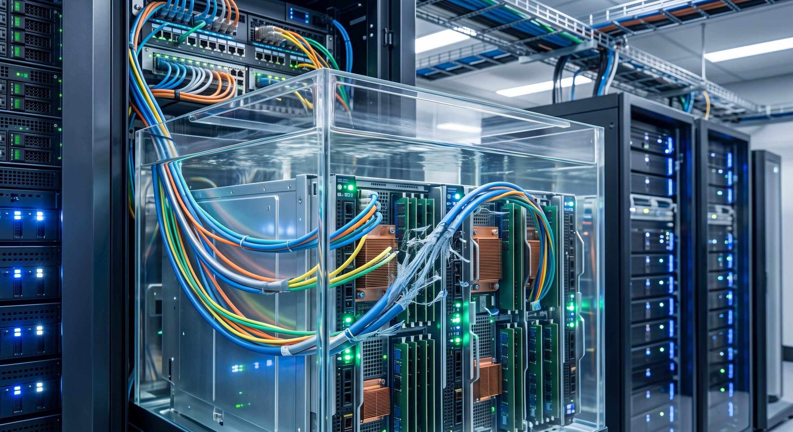 Disruptive Hardware Innovations Inside the Immersion Liquid Cooling Compute Modules: Optical Fiber Jacket Material Dissolution Switching Ecosystem details