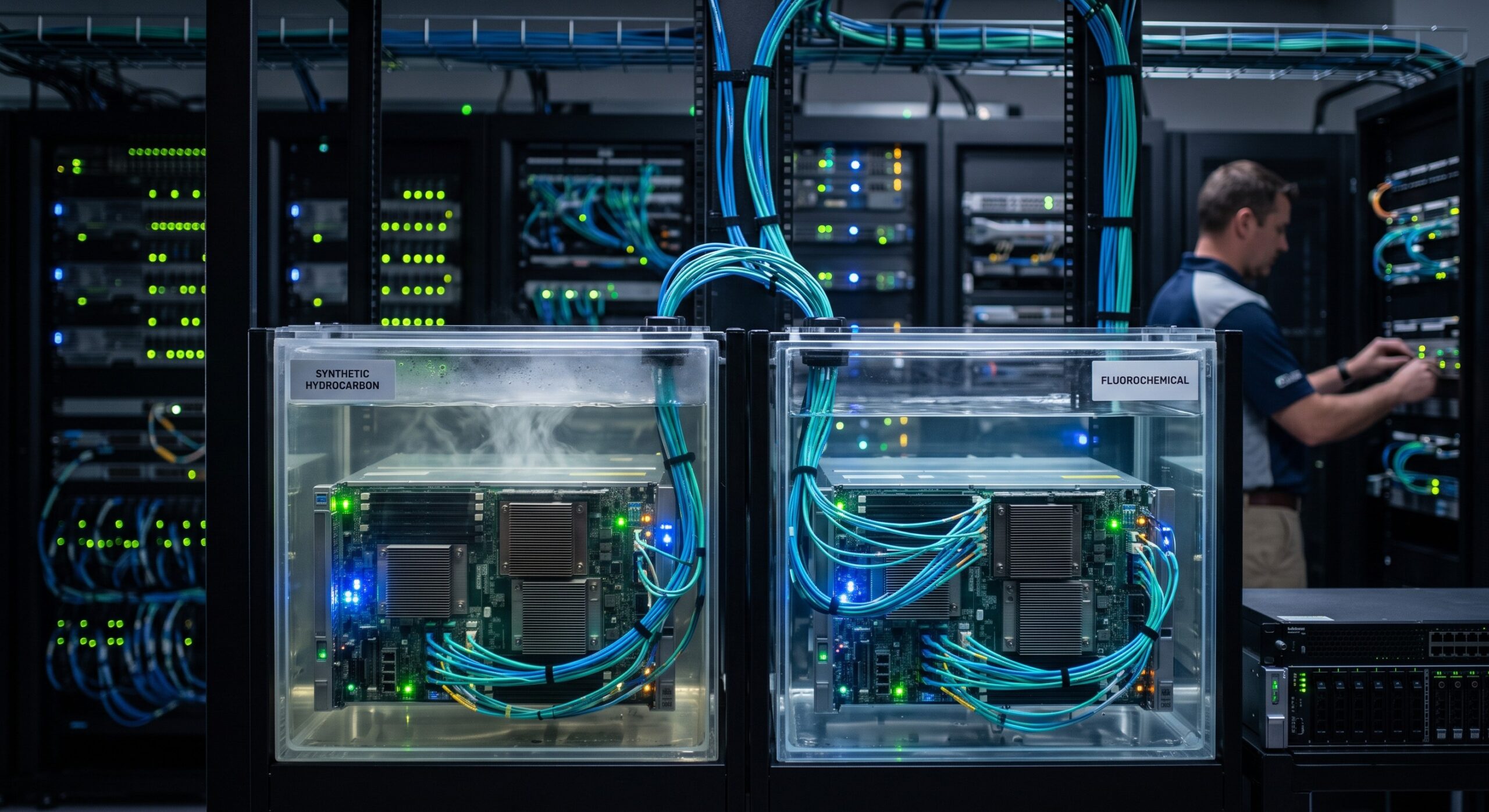 Energy Efficiency in Edge Routing: Thermal and Power Specs of Single-Phase Immersion Liquid Cooling Modules: Synthetic Hydrocarbons vs Fluorochemicals details